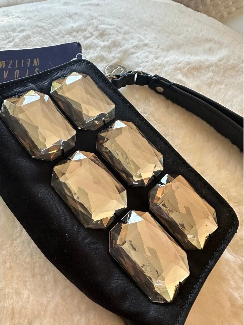 NWT Stuart Weitzman Big Jeweled Wristlet